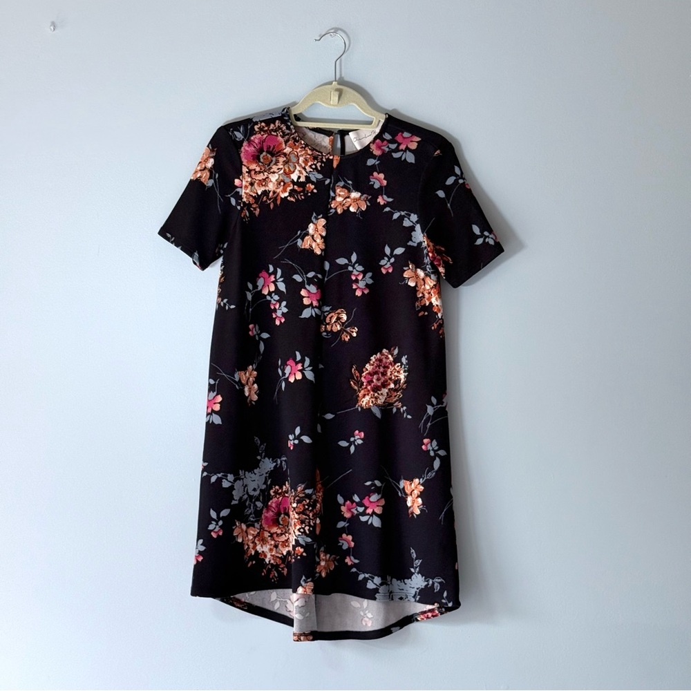 Charles Henry Size XS Women’s Blue Floral Short Sleeve A Line Dress Made In USA